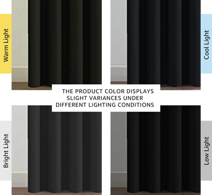 H.VERSAILTEX 100% Blackout Curtains for Bedroom Black Out Curtains 96 inch Thermal Insulated Long Blackout Curtains for Living Room, Energy Saving Curtains for Patio Door Grommet (1 Panel, Jet Black)
