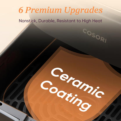 COSORI Air Fryer 9-in-1, Compact & Large 6-Qt, Premium Ceramic Coating, 90–450°F Precise Heat for Even Results, Up to 95% Less Oil*, Roast, Bake, Dry, Reheat, Frozen, Broil, Proof, 120V, TurboBlaze