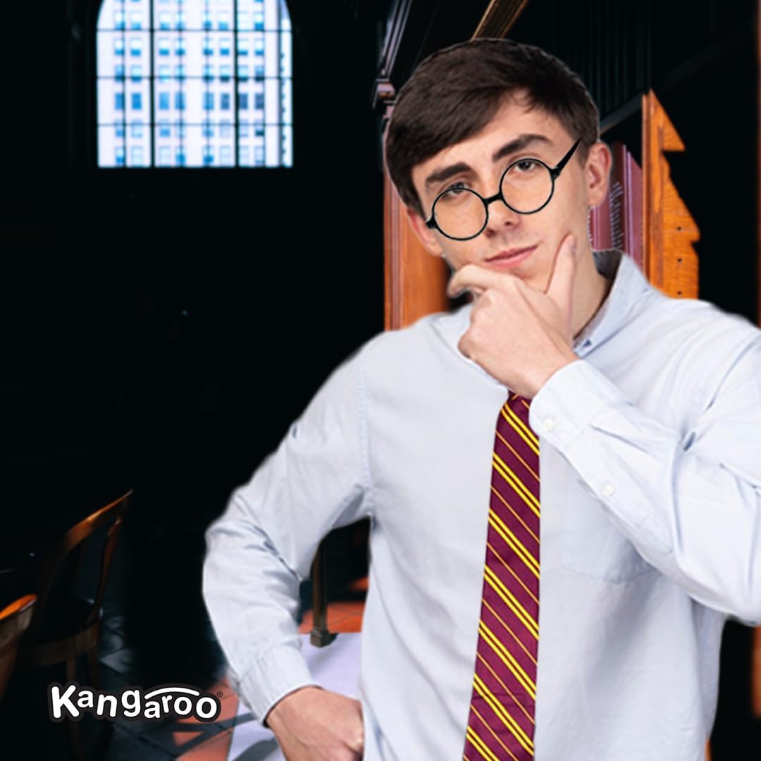 Kangaroo Wizard Costume for Kids and Adults - Wizard and Witch Tie Kids and Adults with glasses Spectacles - Men and Women Accessories for Halloween and Dress Up Apparel