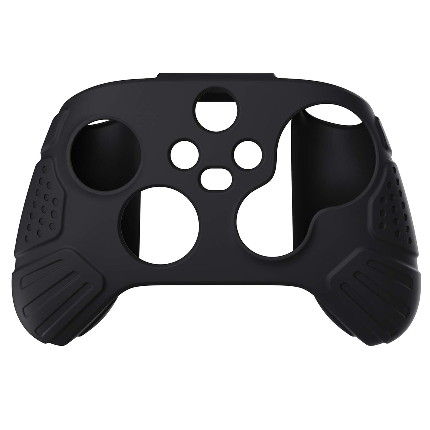 eXtremeRate PlayVital Guardian Edition Black Ergonomic Soft Anti-slip Controller Silicone Case Cover for Xbox Series X/S, Rubber Protector Skins with Joystick Caps for Xbox Core Wireless Controller
