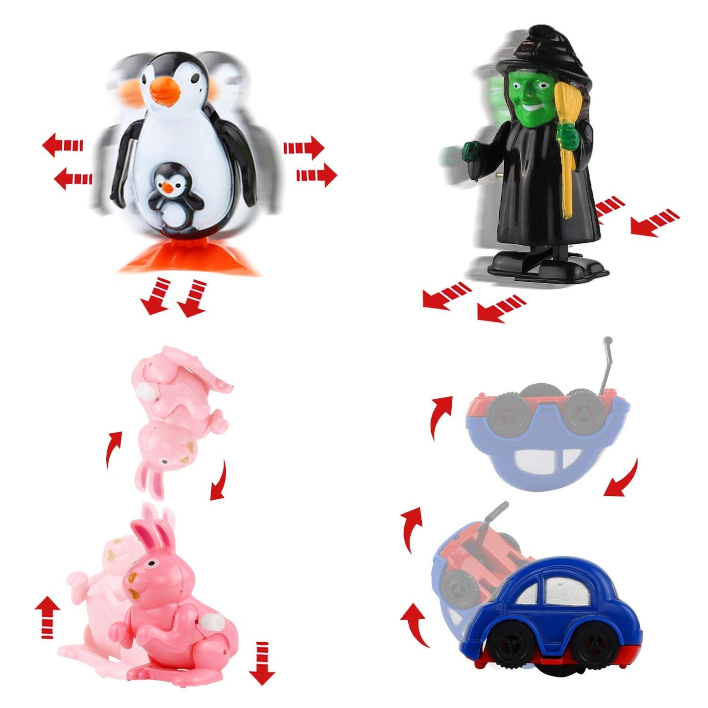 Laxdacee Wind-Up Toys, 24 Pack Assorted Mini Toy for Kid Party Favors, Pinata Goody Bag Filler Stocking Stuffers for Boy Girl Children, Birthday Gifts Carnival Small Prizes Classroom Incentive Reward