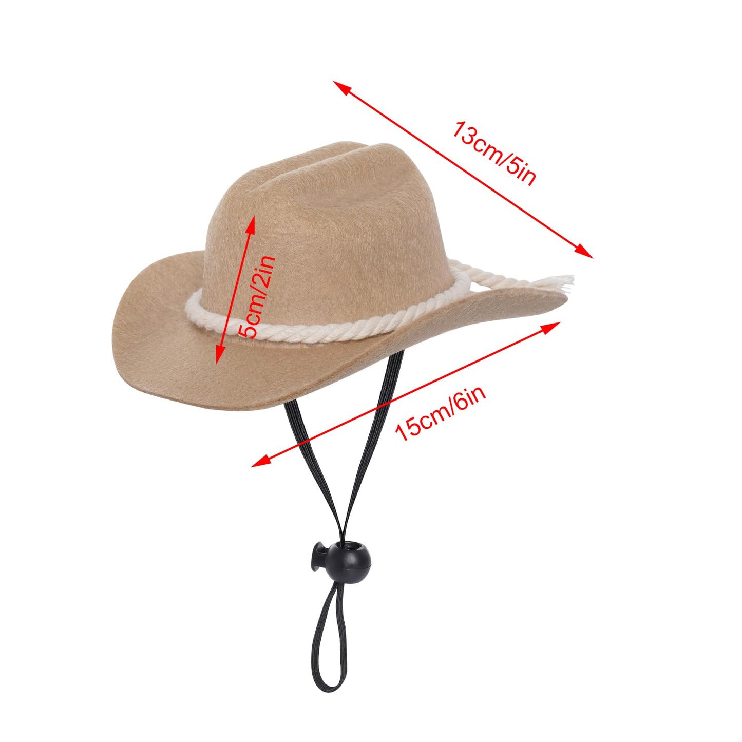 Cowboy Hat with Bandana Scarf Dog Halloween Costumes Cowboy Costume Set for Dogs Cat Party Accessories (Khaki)