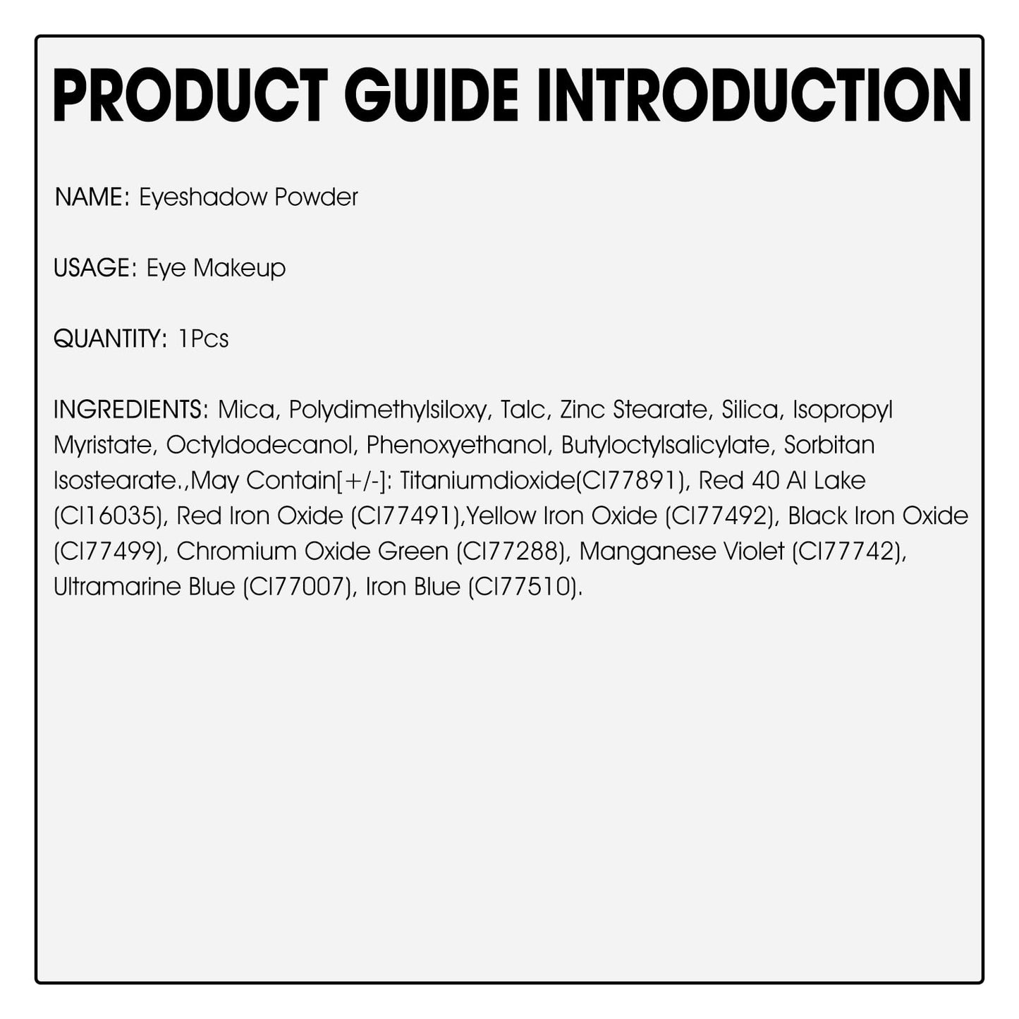 FIVEFULU Single Black Eyeshadow, Pressed Powder Matte Eye-Shadow Palette Make-up, Blendable Long Lasting High Pigment Black Eye Makeup Halloween Paint & Face Body Paint