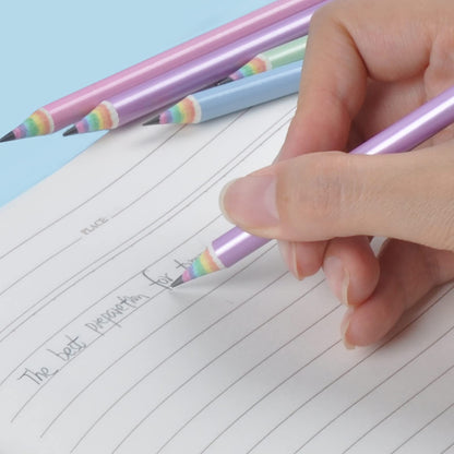 ECOTREE Pre-Sharpened Pencils #2 Cute Number 2 Pencil with Erasers for Kids Eco Rainbow Paper Pencil for School, Writing, 12 Count