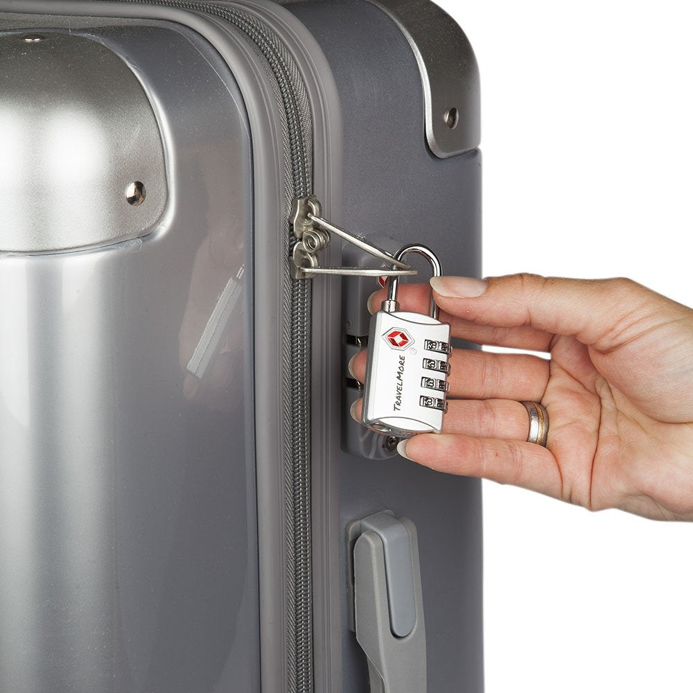 5 Pack TSA Luggage Locks with 4 Digit Combination – Heavy Duty Set Your Own Padlocks for Travel, Baggage, Suitcases & Backpacks - Silver