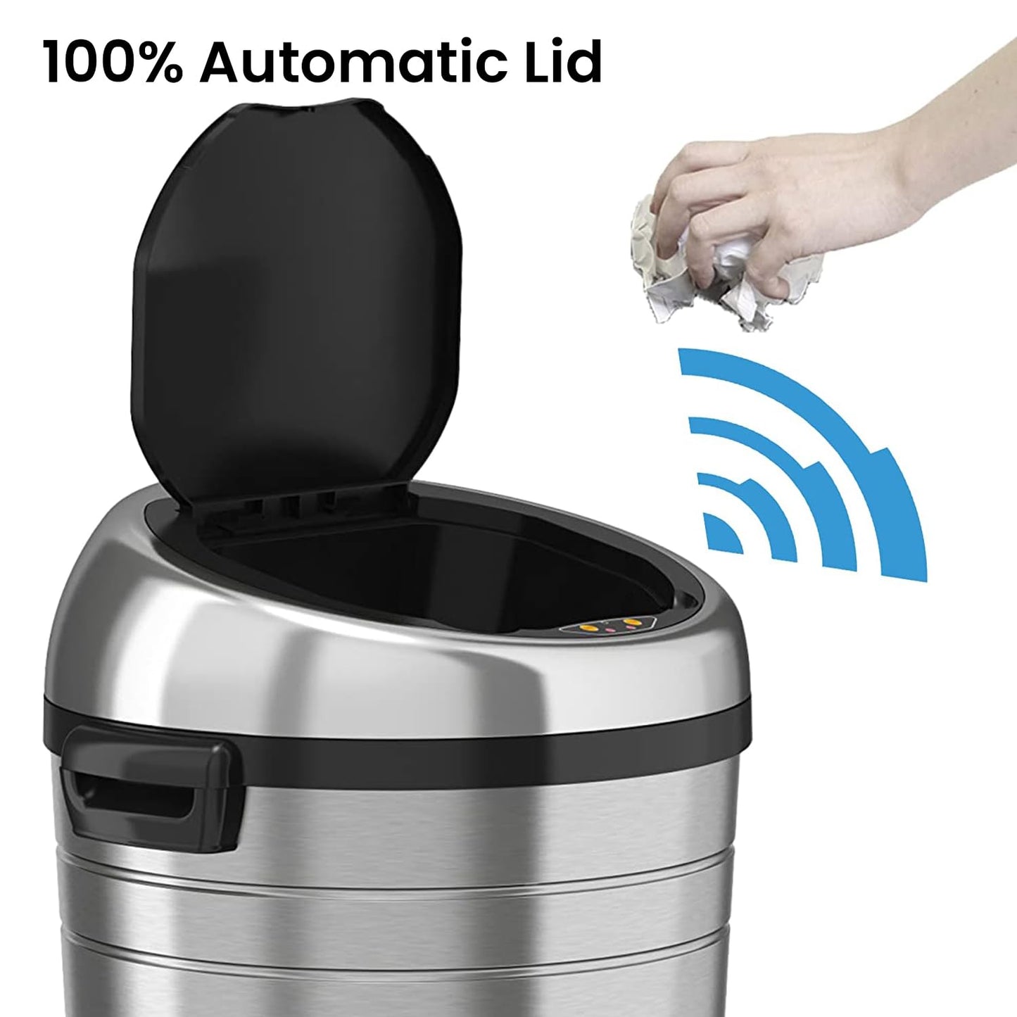 iTouchless 18 Gallon Large Commercial Size Stainless Steel Automatic Sensor Touchless Trash Can