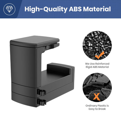 Dual Headphone Stand Holder - EURPMASK 2 in 1 PC Gaming Headset Hooks, 360 Degree Rotating Headphone Hanger with Adjustable Clamp & Cable Clip Organizer, Headset Mount Under Desk Earphone Clamp-Black