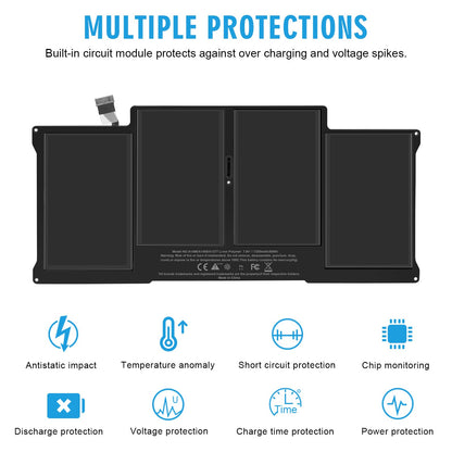 A1405 A1466 Laptop Battery for MacBook Air 13 inch A1466 (Mid 2012,Mid 2013,Early 2014, Early 2015,2017) A1369(Late 2010,Mid 2011 Version) fits A1496 A1377 (EMC :2925, 2469, 2559, 2392) [Upgraded 3.0]