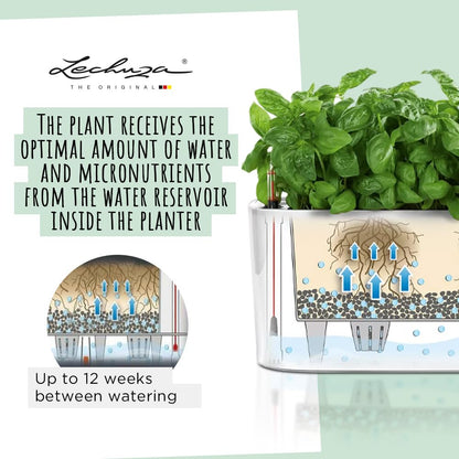 Lechuza Delta 10 Self Watering Plant Pot, White High Gloss, 30 cm