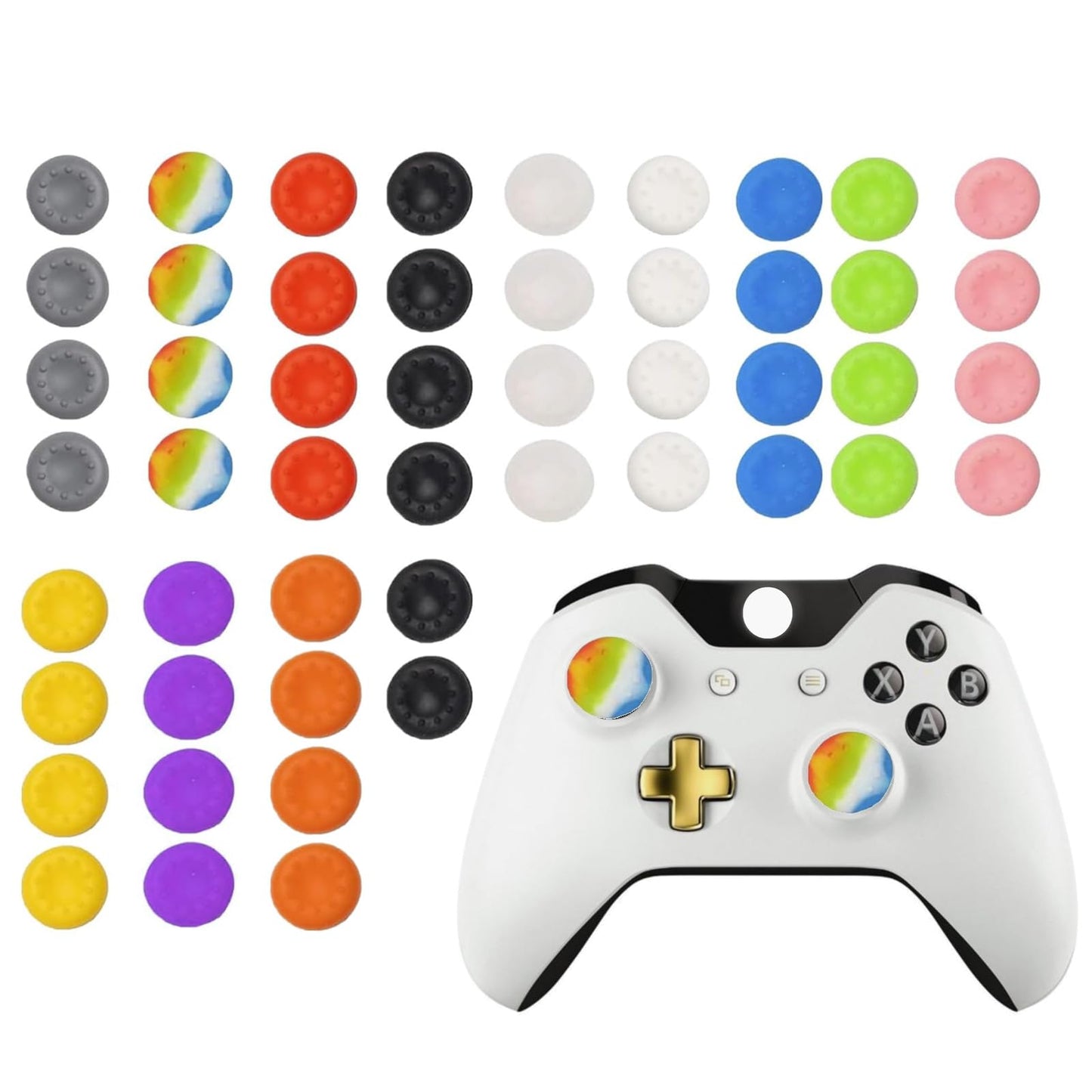 CTHTBZ 50PCS Silicone Thumb Grips for PS5 PS4, Joystick Caps Cover Analog Stick for Xbox 360, Xbox One, Xbox Series X/S,for Switch Pro Controller