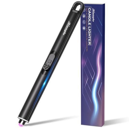 honglu Lighter Electric Lighter, Candle lighters, USB Plasma Long Arc Lighters Rechargeable Safety Lock for Cooking BBQs Fireworks No Butane Fuel - Black