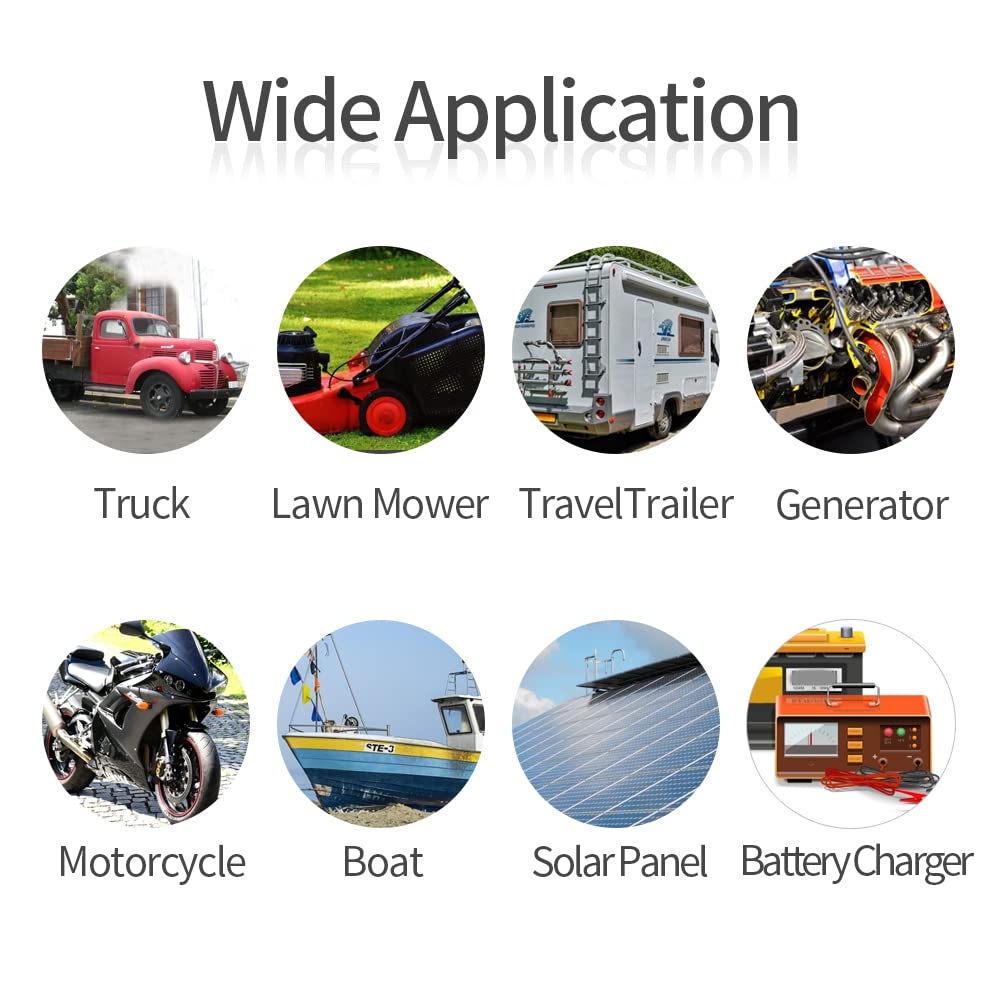 ELFCULB 10AWG SAE to Alligator Clips,Battery Alligator Clip to SAE Connector Extension Cable,2Pin Quick Disconnect Battery Clamp Cable for Motorcycle Car,with 5 Fuse(10FT)