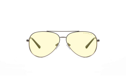 GUNNAR - Premium Gaming and Computer Glasses - Blocks 65% Blue Light - Maverick, Gunmetal, Amber Tint