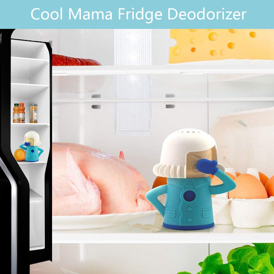 Cool Mama Fridge Deodorizer, Chilly Mama Refrigerator Deodorizer Remover Absorbs Odors, Fridge Cleaner Freezer Odor Freshener Remover, Reusable baking soda Air Purifier