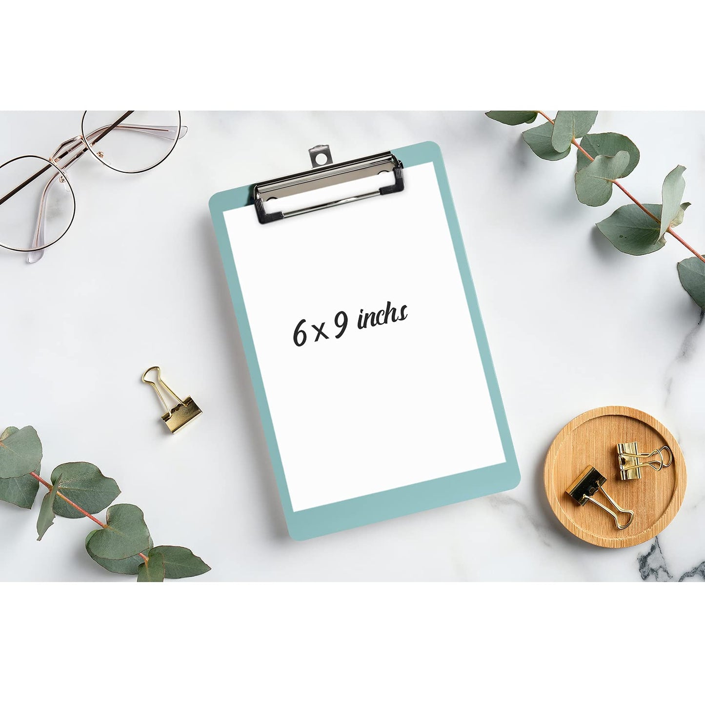 Hongri Plastic Small Clipboard, Green Memo Size Clip Board for Students, Kid, Women, Home, Low Profile Clip, Mini Size 6 x 9 in, Office Supplies & School Supplies