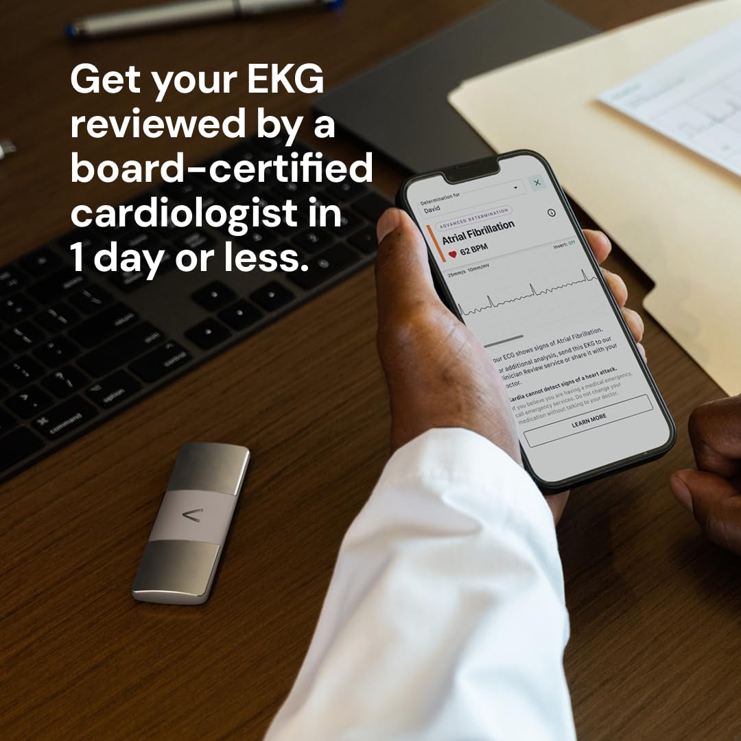 KardiaMobile 6L Max with 12-Month Subscription | 6-Lead Personal EKG Monitor | Heart Health Membership | Detects AFib & Irregular Arrhythmias | Easy Results in 30 Seconds | Works with Smartphones