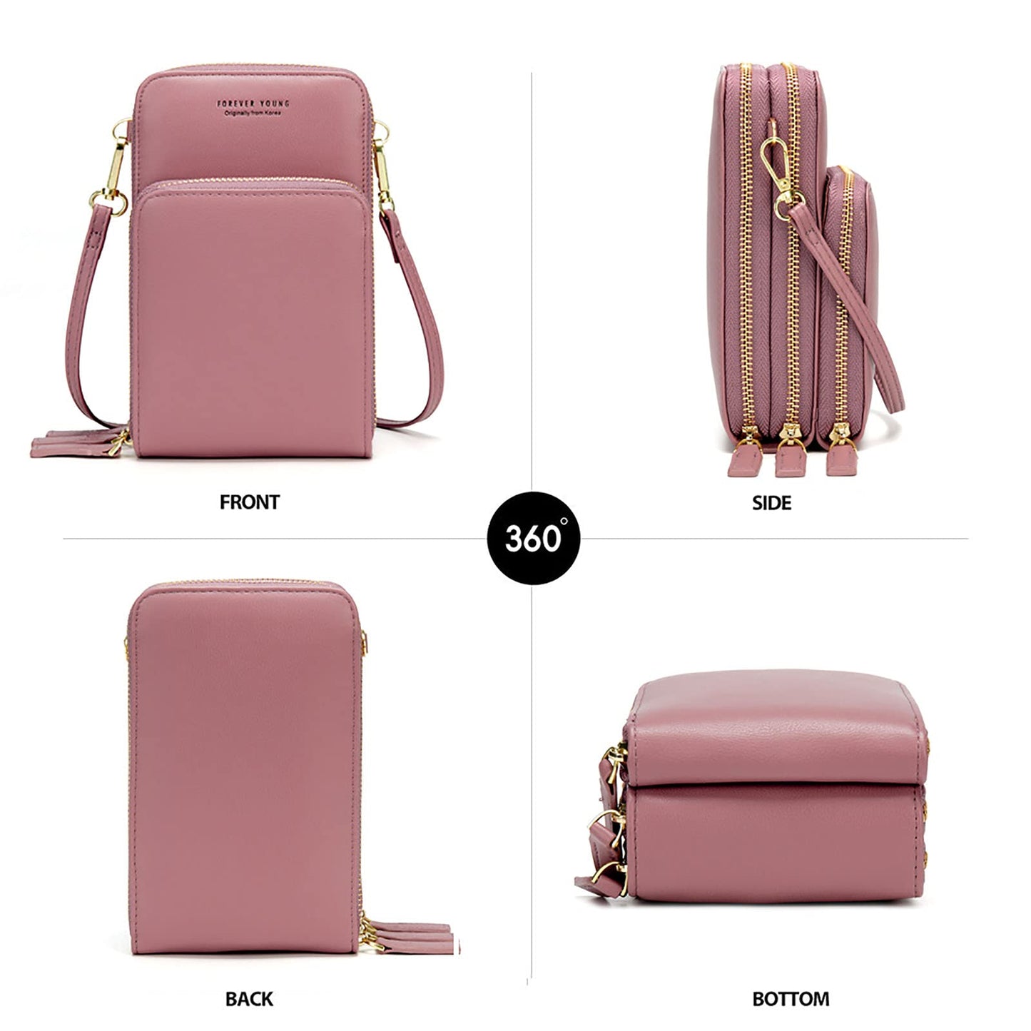 Kingto Cellphone Purse Small Crossbody Bag Waterproof Smartphone Wallet Phone Holder for Women