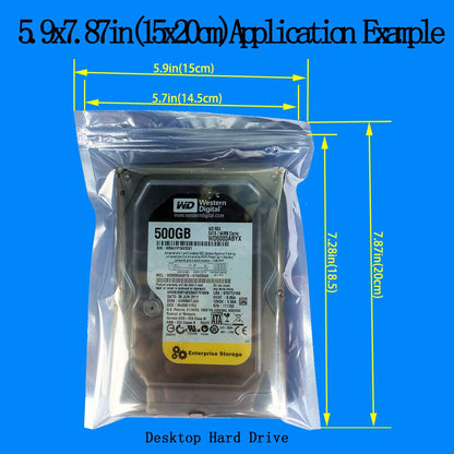 Daarcin Anti Static Bags,ESD Bags,30pcs Mixed Sizes Antistatic Resealable Bag for 3.5 Hard Drive, 2.5 Solid State Drive,with Labels, ESD Shielding Bag for Varieties of Electronic Device
