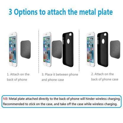 5 Pcs Adhesive Thin Metal Plates for Magnetic Mounts, Metal Plates for Phone Case,Metal Plates Disc for Iphone Phone Magnet/Car Cell Phone Automobile Magnet Cradles, 2 Rectangle & 3 Round, Black