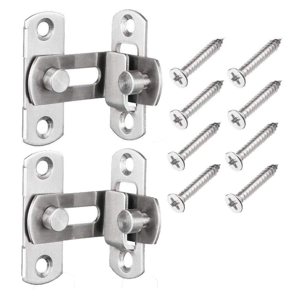 (2 pcs) The 90 Door Buckle Bolt barn Door Lock Right Angle Bending Latch hasp Toilet Doors and Windows