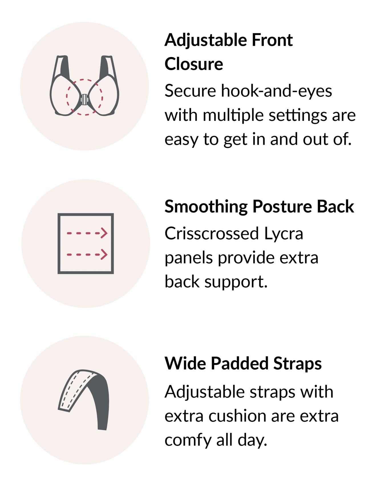 Glamorise Full Figure Plus Size MagicLift Front-Closure Posture Back Bra Wirefree #1265 White 42DD