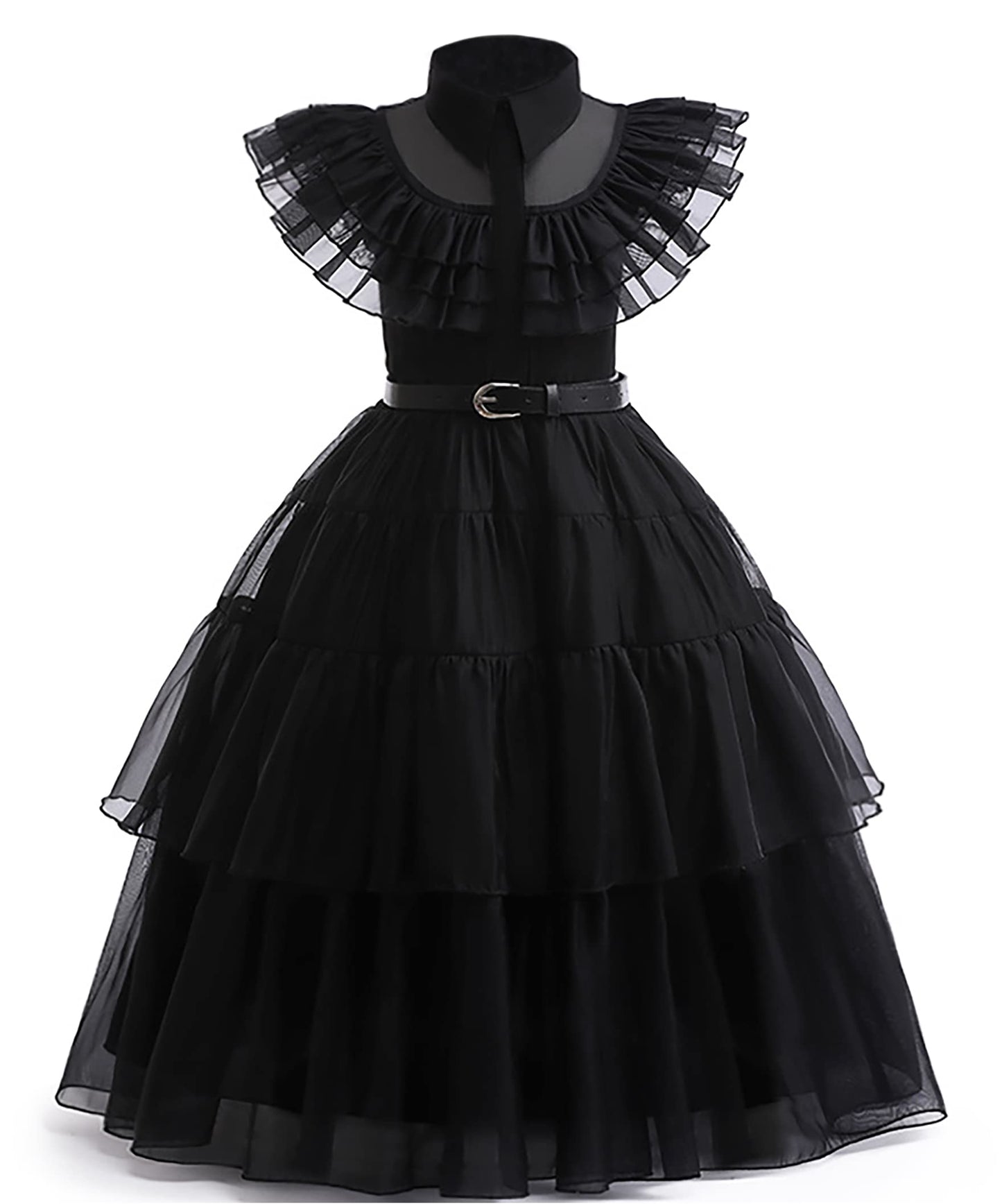 Gunaniti Black Dress Up Costume for Girls Birthday Party Halloween Cosplay Outfit with Accessories 3-12Y (11-12 Years, Black)