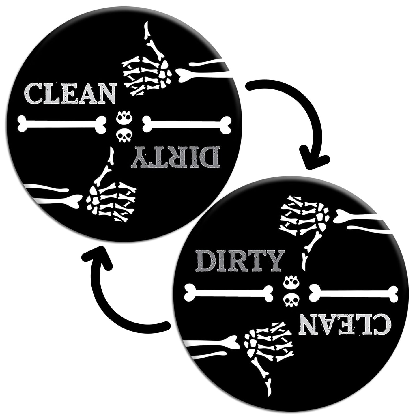 Creepy Skeleton Hand Thumbs Up/Down Dishwasher Magnet – Humorous Gothic Clean/Dirty Sign for Home & Office, Quirky Kitchen Decor, Ideal Gift for Gothic Enthusiasts