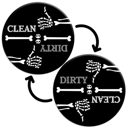 Creepy Skeleton Hand Thumbs Up/Down Dishwasher Magnet – Humorous Gothic Clean/Dirty Sign for Home & Office, Quirky Kitchen Decor, Ideal Gift for Gothic Enthusiasts