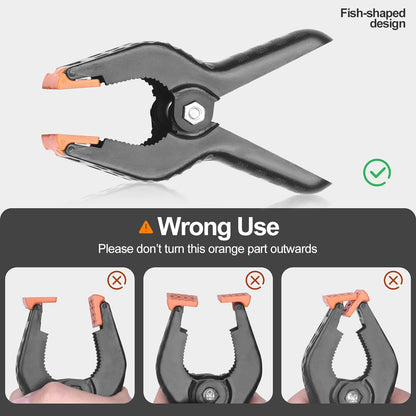 EMART 6 Pack Heavy Duty Muslin Spring Clamps, 4.5 inch Photo Booth Backdrop Clips for Photography Studio