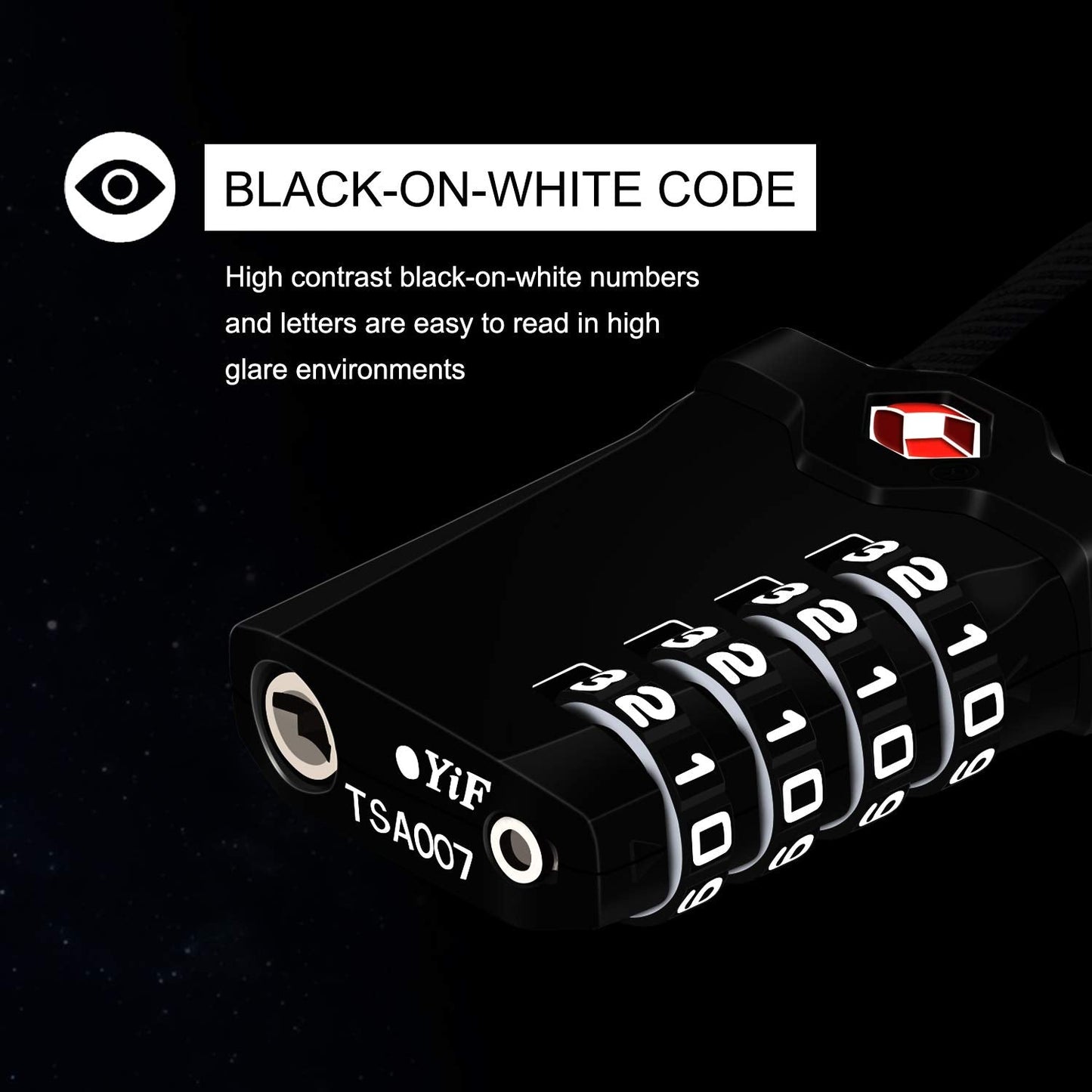 2 Packs TSA Luggage Locks with 14cm Flexible Cable, Diyife 4-Digit Combination Lock Security Padlock Travel Lock for Suitcase Luggage Backpack School or Gym Cabinet, etc. (Black & Sliver)