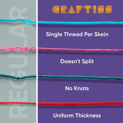 CRAFTISS 30x0.7Oz Acrylic Yarn Mini Skeins - 1300 Yards of Soft Yarn for Crocheting and Knitting Craft Project, Assorted Starter Crochet Bulk Kit for Adults and Kids