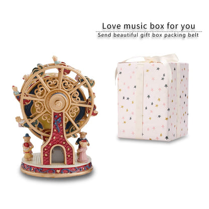 LOVE FOR YOU Gift Wrapped Music Box Bear Ferris Wheel Musical Decoration for Girls and Kids Sister Son Daughter Mom Granddaughter Grandma Niece Women Christmas Birthday Presents Gifts