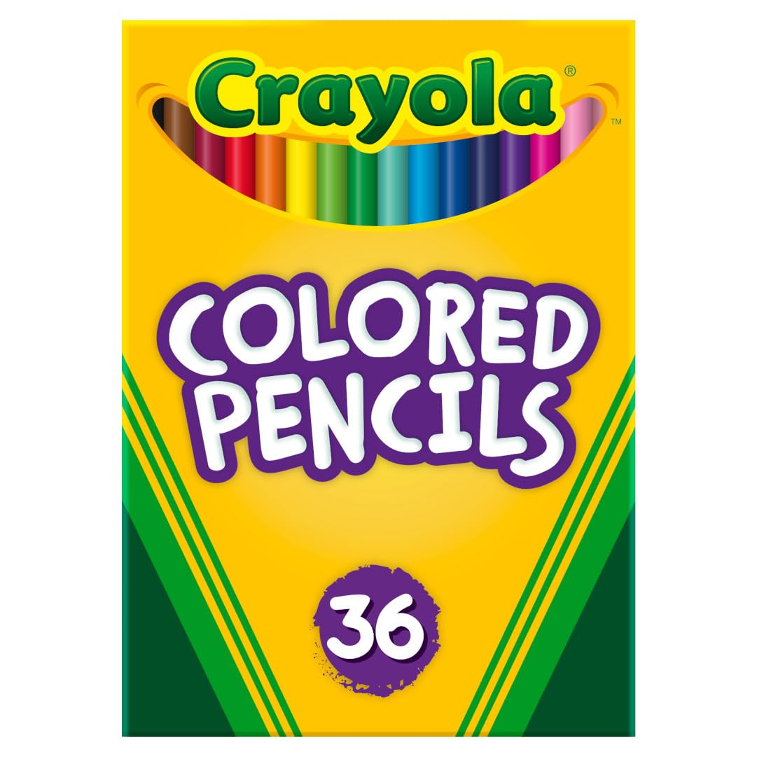 Crayola Colored Pencils (36ct), Kids Pencil Set, Back to School Essentials, Must Have Classroom Supplies for Kids, Pre-Sharpened Coloring Book Pencils, 3+