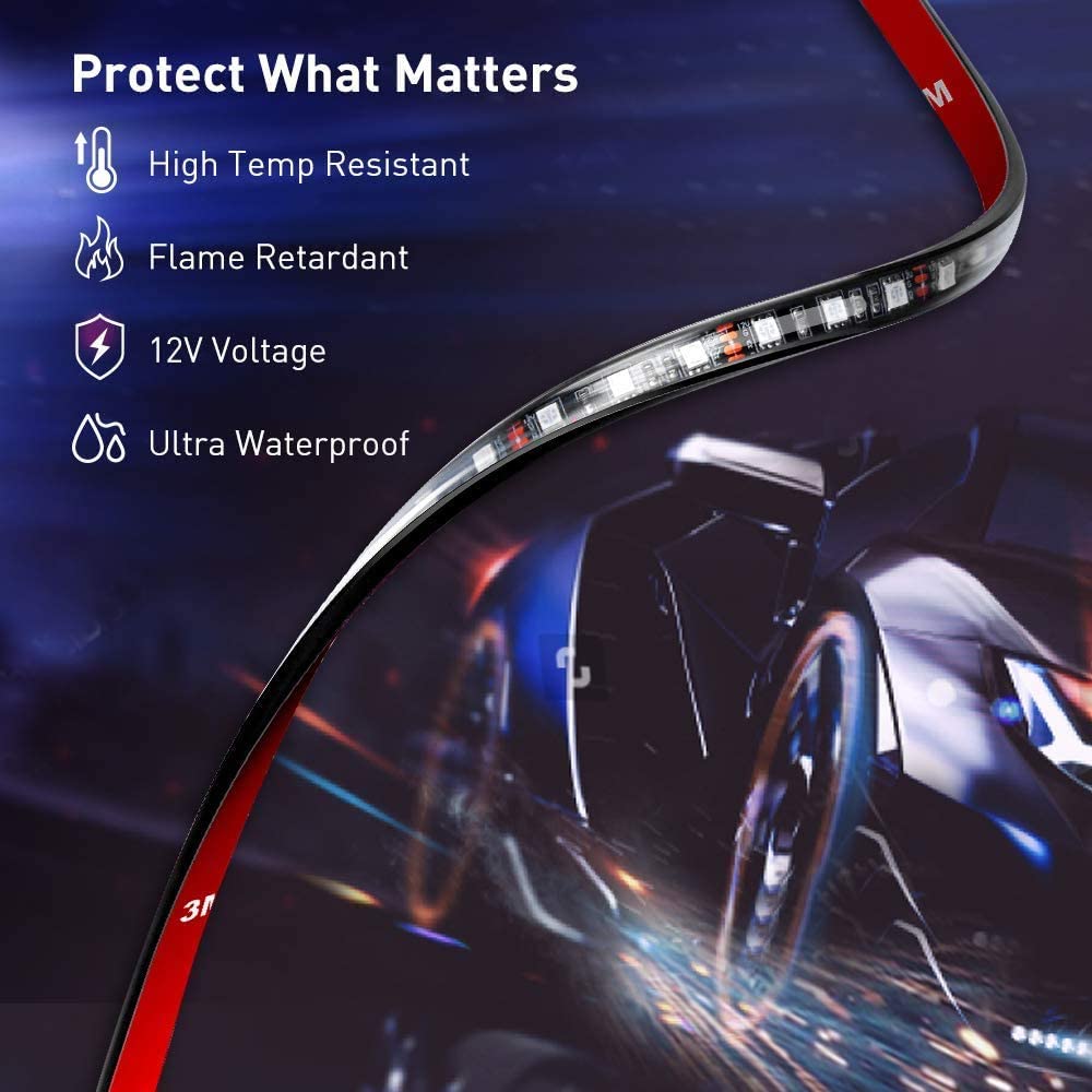 Govee Car Lights, Smart RGBIC Interior Car Lights with APP, Remote Control, LED Lights for Car Decor, DIY Mode and Multiple Scene Options, 2 Lines Design 72 LED Lights for Car