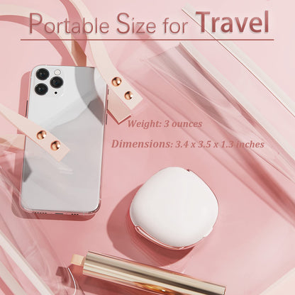 Contact Lens Cleaner, Portable Ultrasonic Contact Lens Cleaning Machine with USB Charger and Solution Soak Case Kit for Soft Lens, Colored Contact Lens, Hard Lens, RGP Lens and OK Lens (White)