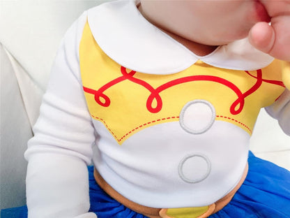 Dressy Daisy Baby Girls Cowgirls Princess Onesie Costume Romper Bodysuit Halloween Birthday Dress Up with Headband Size 0-3 Months