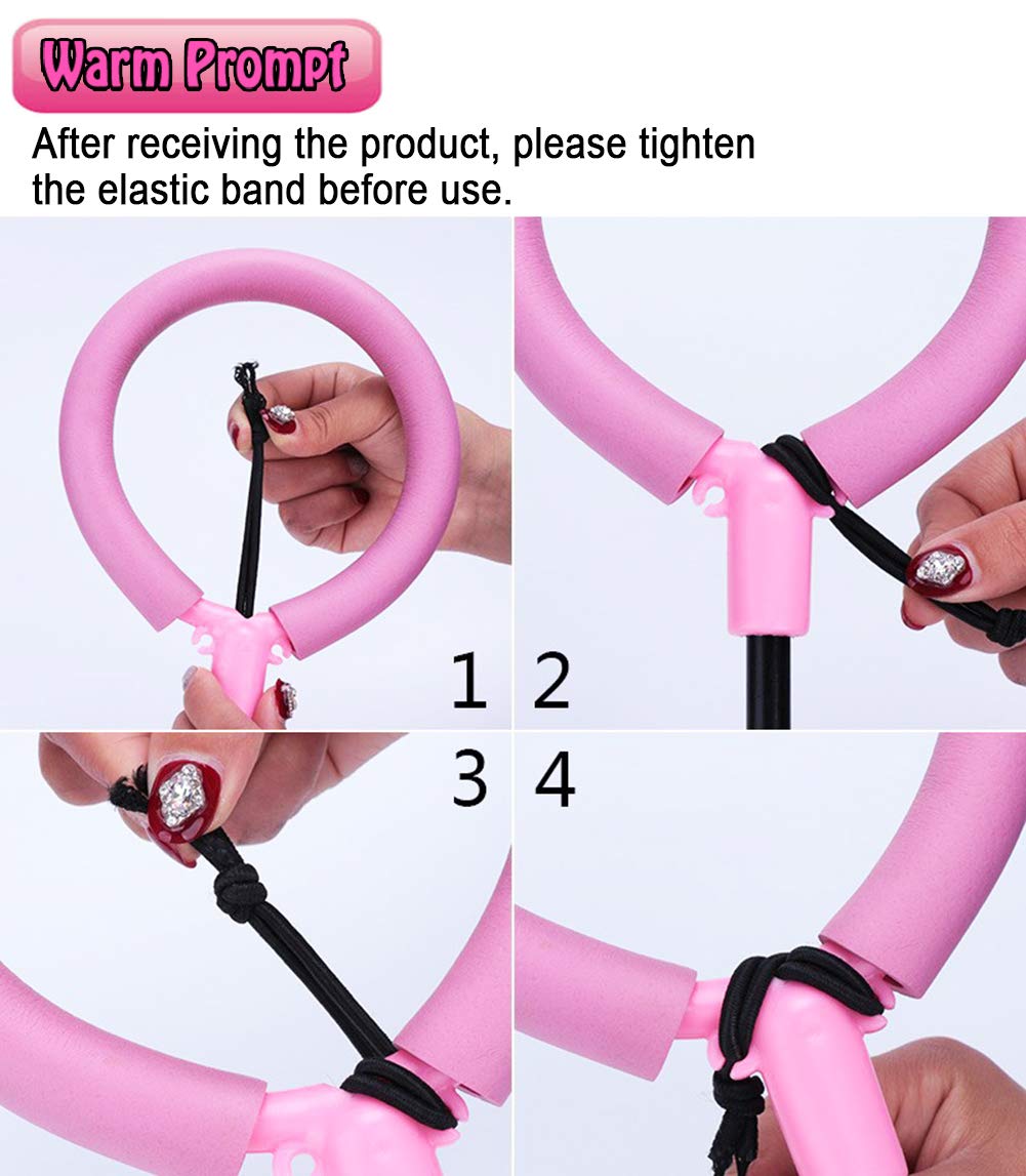 ILNCLUY Foldable Ankle Skip Ball Flashing Jumping Ring Colorful Sports Swing Ball, Fitness Fat Burning Jump Rope Game for Boy and Girl (Pink)