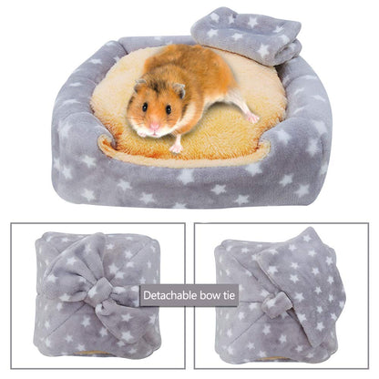HOMEYA Small Animal Pet Bed, Sleeping House Habitat Nest for Guinea Pig Hamster Hedgehog Rat Chinchilla Hideout Bedding Snuggle Sack Cuddle Cup Cage Accessories with Removable Washable Mat- XL(Grey)