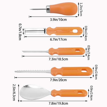 Elmchee Halloween Pumpkin Carving Tools, Halloween Jack-O-Lanterns 13 Piece Professional pumpkin cutting supplies tools Kit stainless steel lengthening and thickening