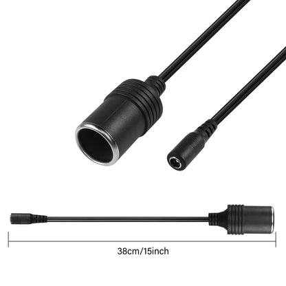 GINTOOYUN Cigarette Lighter Power Supply Cable，12V Car Cigarette Lighter Female to DC 5.5mm x 2.1mm Female Plug Adapter for Car Charger,Car Refrigerator,Car Vacuum Cleaner etc(1ft 30cm)