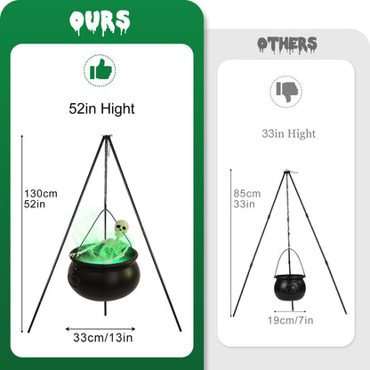 Halloween Decorations Outside - Large Witches Cauldron on Tripod with Skeleton & Fog Maker - Skeleton Halloween Party Decor for Outdoor Yard Home Porch