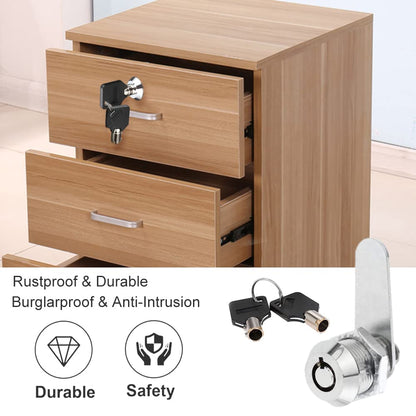 Drawer Tubular Cam Lock 25mm Zinc Alloy Security Drawer Cam Cylinder Lock with 2 Keys for Door Mailbox Cabinet Cupboard Letterbox