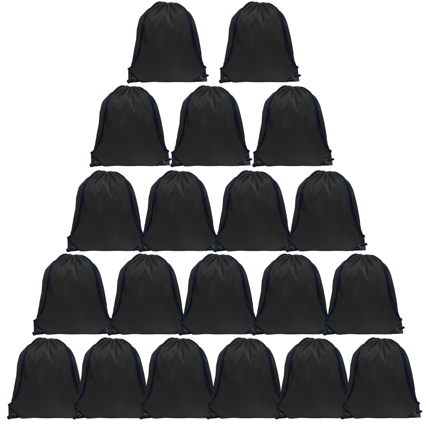 GoodtoU Drawstring Bags Bulk, 20 Pcs Draw String Bags Cinch Bag Drawstring Gym Bag Sackpack Drawstring Backpack for Women Men, Black