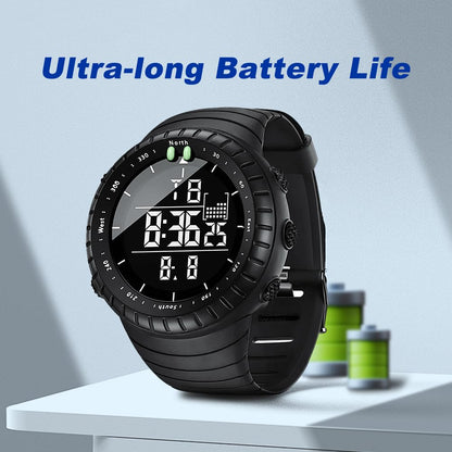 KXAITO Men's Watches Sports Outdoor Waterproof Military Watch Date Multi Function Tactics LED Face Alarm Stopwatch for Men (6256 Black)