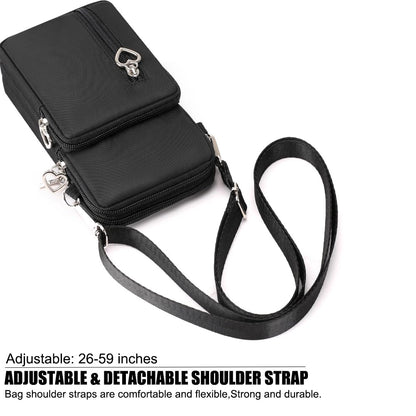 DuoLmi Small Crossbody Bag for Women, Cell Phone Wallet Purse With Roomy Pockets, Lightweight Smartphone Sports Armband, Mini Shoulder Handbag