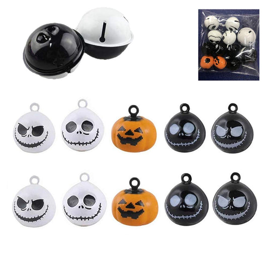 Kiddale 12 Pcs Pumpkin Bells Pet Collar Bells,Halloween Pendants DIY Crafts Handmade Accessories 19 Mm Charm Pendants Decoration
