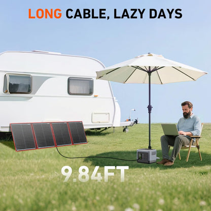 DOKIO 200w 18v Portable Foldable Solar Panel Kit (29x21inch,11.7lb) Solar Charger with Controller 2 USB Output to Charge 12v Batteries/Power Station (AGM, Lifepo4) Rv Camping Trailer Emergency Power.