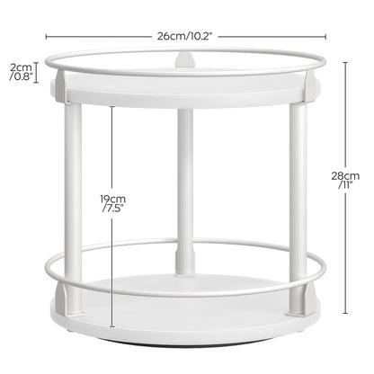 3-Tier Lazy Susan Organizer, Rotating Spice Rack, Spinning Organizer, Industrial Turntable Spice Rack Organizer for Cabinet, Kitchen Countertop, Pantry, Rustic Brown and Black SR23BR