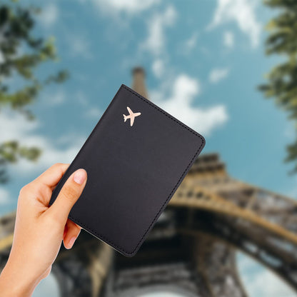 Deziliao Passport Holder,Passport Holder Card Slots, Passport and Vaccine Card Holder Combo, Cute Passport cover for Women and Men, with Waterproof Rfid Blocking, Passport Travel Wallet(Black)