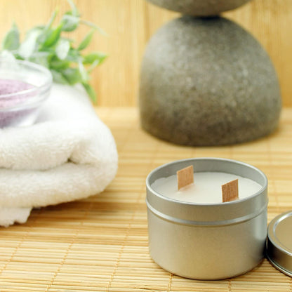 Cornucopia Brands 4-Ounce Metal Tins/Candle Tins (24-Pack); Round Containers w/Slip-On Lids for Party Favors, Candle Making, Spices, Gifts